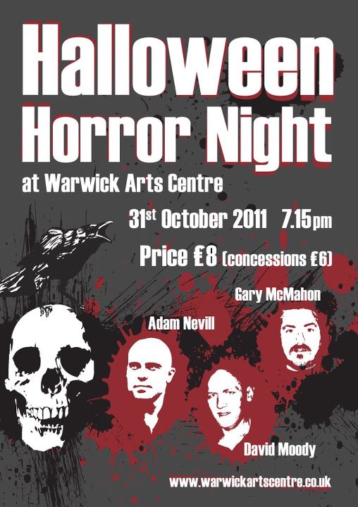Poster for the Halloween Horror Night at Warwick Arts Centre October 2011