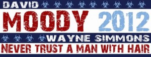 Logo for David Moody and Wayne Simmons 'Never Trust a Man with Hair' tour 2012