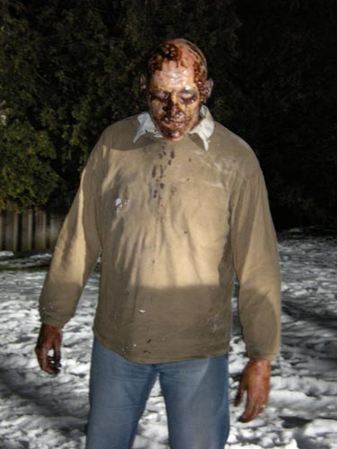 David Moody as a zombie in the movie adaptation of his novel AUTUMN