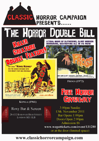 Classic Horror Double Bill campaign advert
