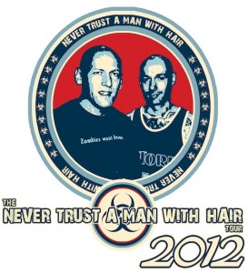 Logo for David Moody and Wayne Simmons - Never Trust a Man with Hair tour 2012