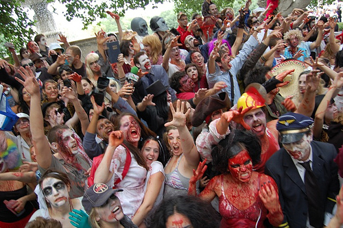 A crowd of zombies