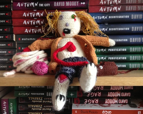 David Moody's knitted zombie